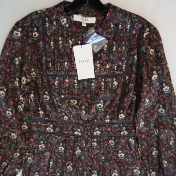 Joie D3264DA9305 Women's Sz 4 Chocolate Torte Floral Charmesse Cotton Dress - Picture 6 of 14
